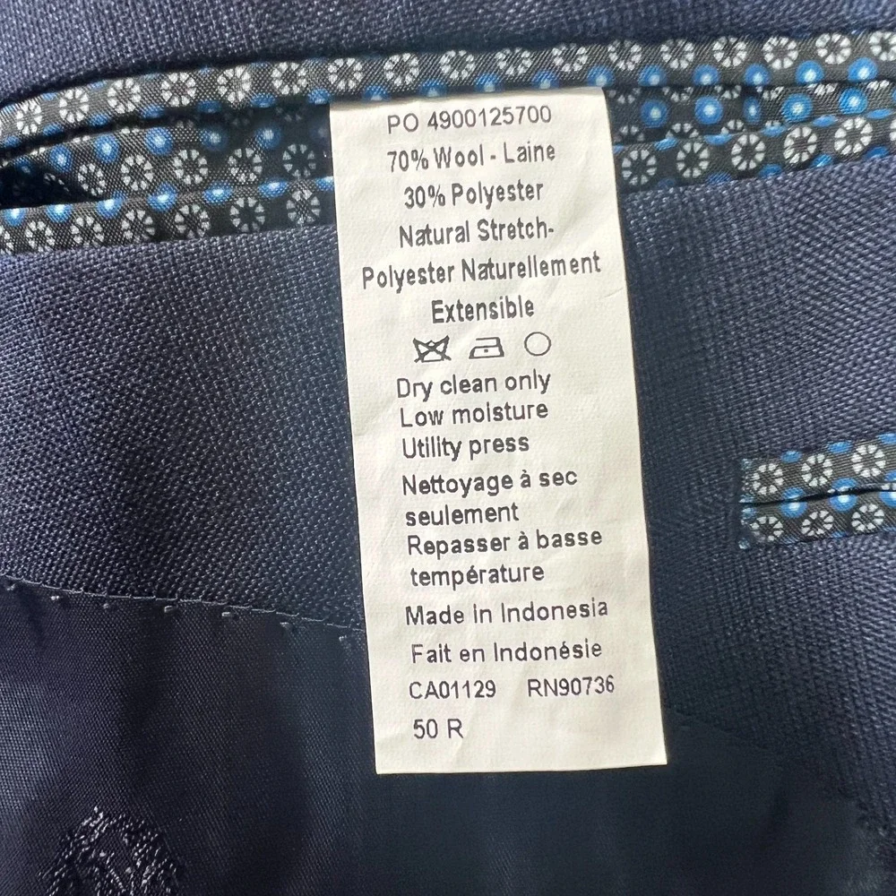 Lauren Ralph Lauren Blue Plaid Blazer Mens 50R Suit Jacket Stretch Sport Coat